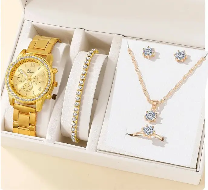 5pcs Set Women's Steel Band Quartz Watch Set - Image 13