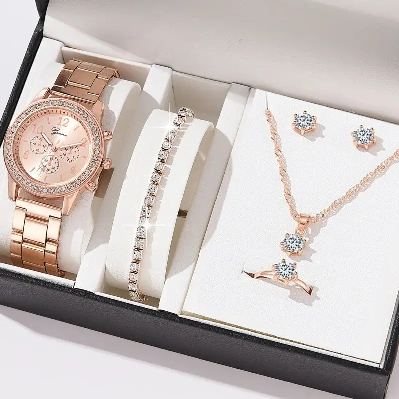 5pcs Set Women's Steel Band Quartz Watch Set - Image 14