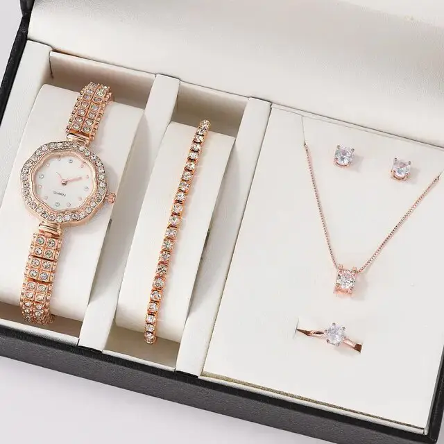 5pcs Set Women's Steel Band Quartz Watch Set - Image 15