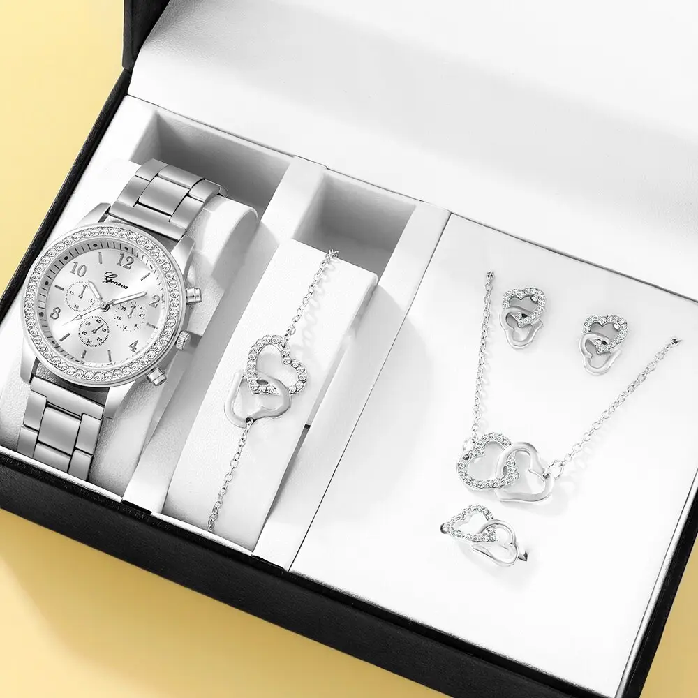 5pcs Set Women's Steel Band Quartz Watch Set - Image 17