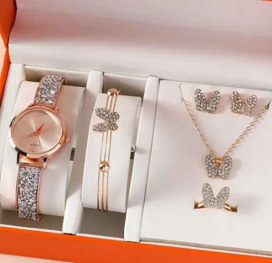 5pcs Set Women's Steel Band Quartz Watch Set - Image 18