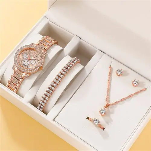 5pcs Set Women's Steel Band Quartz Watch Set - Image 19