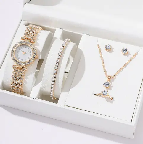 5pcs Set Women's Steel Band Quartz Watch Set - Image 6
