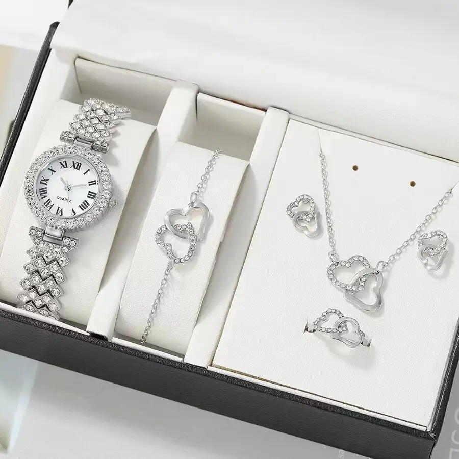 5pcs Set Women's Steel Band Quartz Watch Set - Image 7