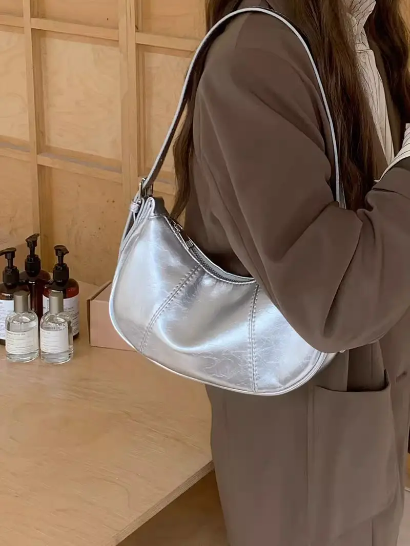 Silver Korean Niche Shoulder Bag for Women 2026 - Image 4