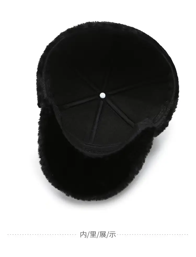 Winter Leather Fleece Cap for Men Windproof Warm — feature 13