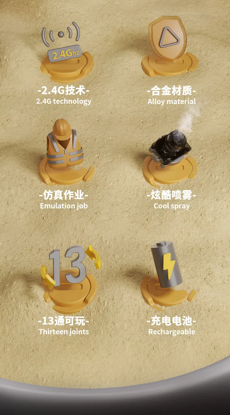 Super large remote control excavator boy toy car alloy engineering car children electric excavator excavator large — feature 2