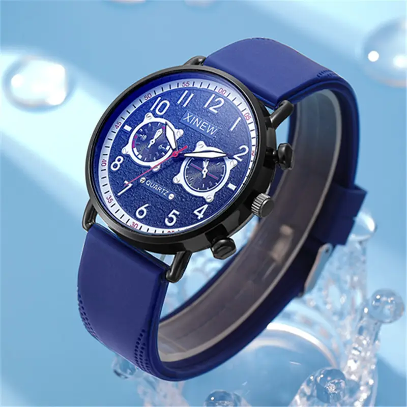 Men Xinew Blue Silicone Quartz Watch — feature 3