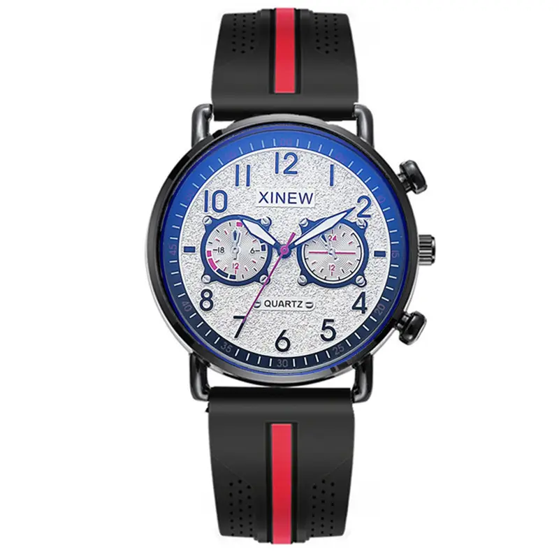 Men Xinew Blue Silicone Quartz Watch - Image 10