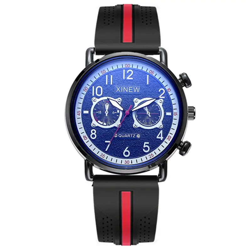 Men Xinew Blue Silicone Quartz Watch - Image 12