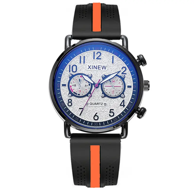 Men Xinew Blue Silicone Quartz Watch - Image 14