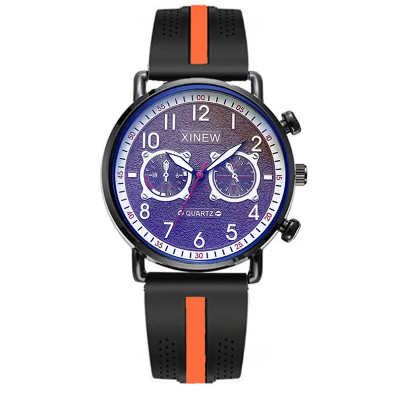 Men Xinew Blue Silicone Quartz Watch - Image 15