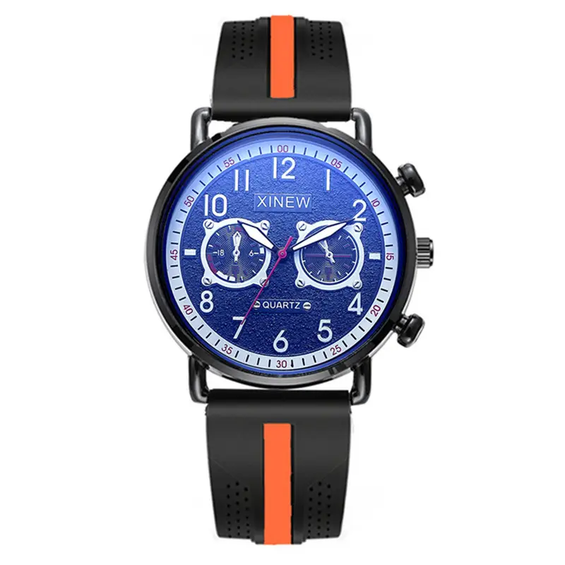 Men Xinew Blue Silicone Quartz Watch - Image 16
