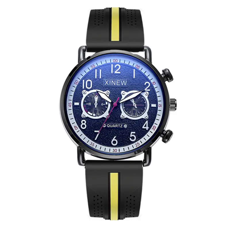 Men Xinew Blue Silicone Quartz Watch - Image 17