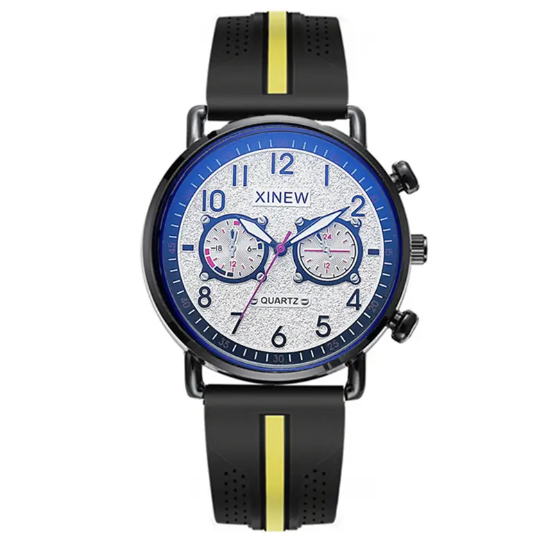 Men Xinew Blue Silicone Quartz Watch - Image 18