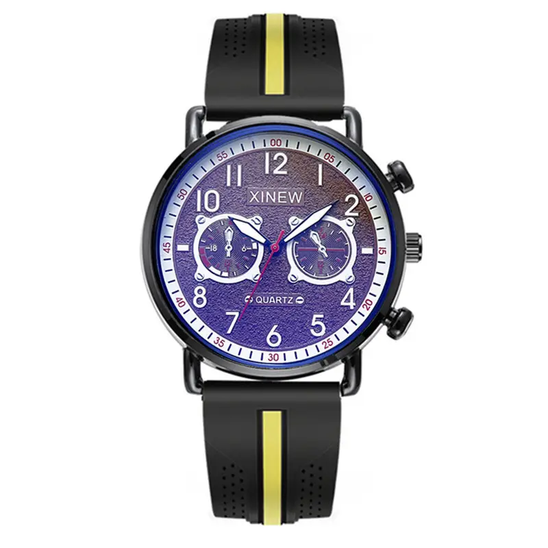 Men Xinew Blue Silicone Quartz Watch - Image 19