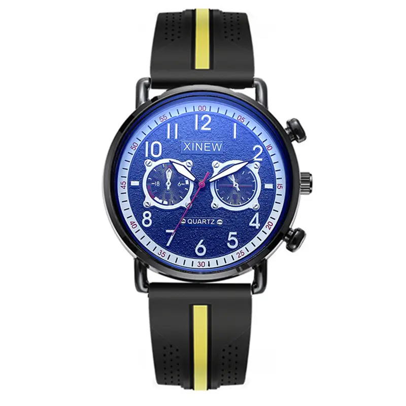 Men Xinew Blue Silicone Quartz Watch - Image 20