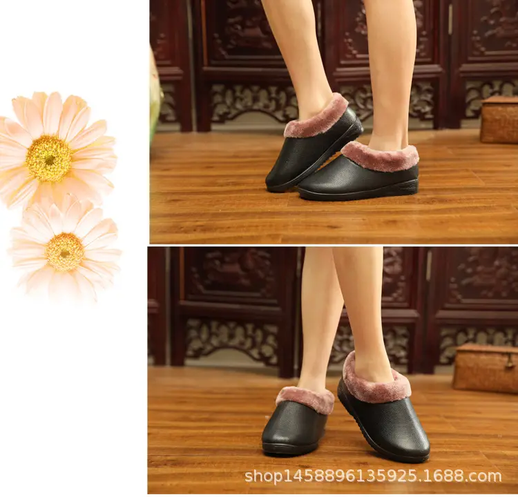 2026 New Winter Old Beijing Cloth Shoes for Women, Thickened Waterproof Cotton Boots with Leather Surface, Casual Shoes for Middle-Aged and Elderly Mothers β feature 12