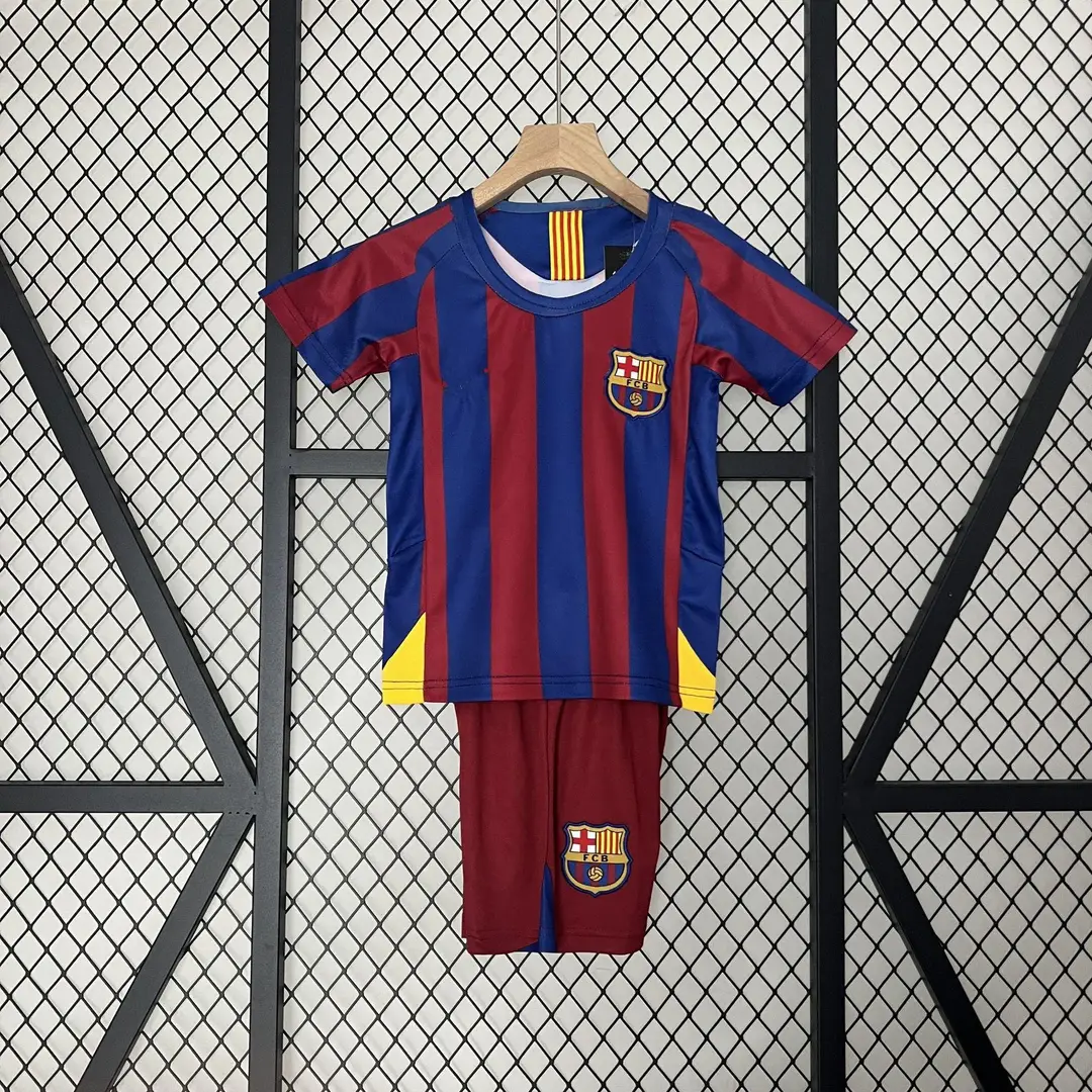 Vintage Football Clothes Children's Wear Brazil Barcelona Santos Man Arsenal Real Madrid AC Short Sleeve suit Club Jersey