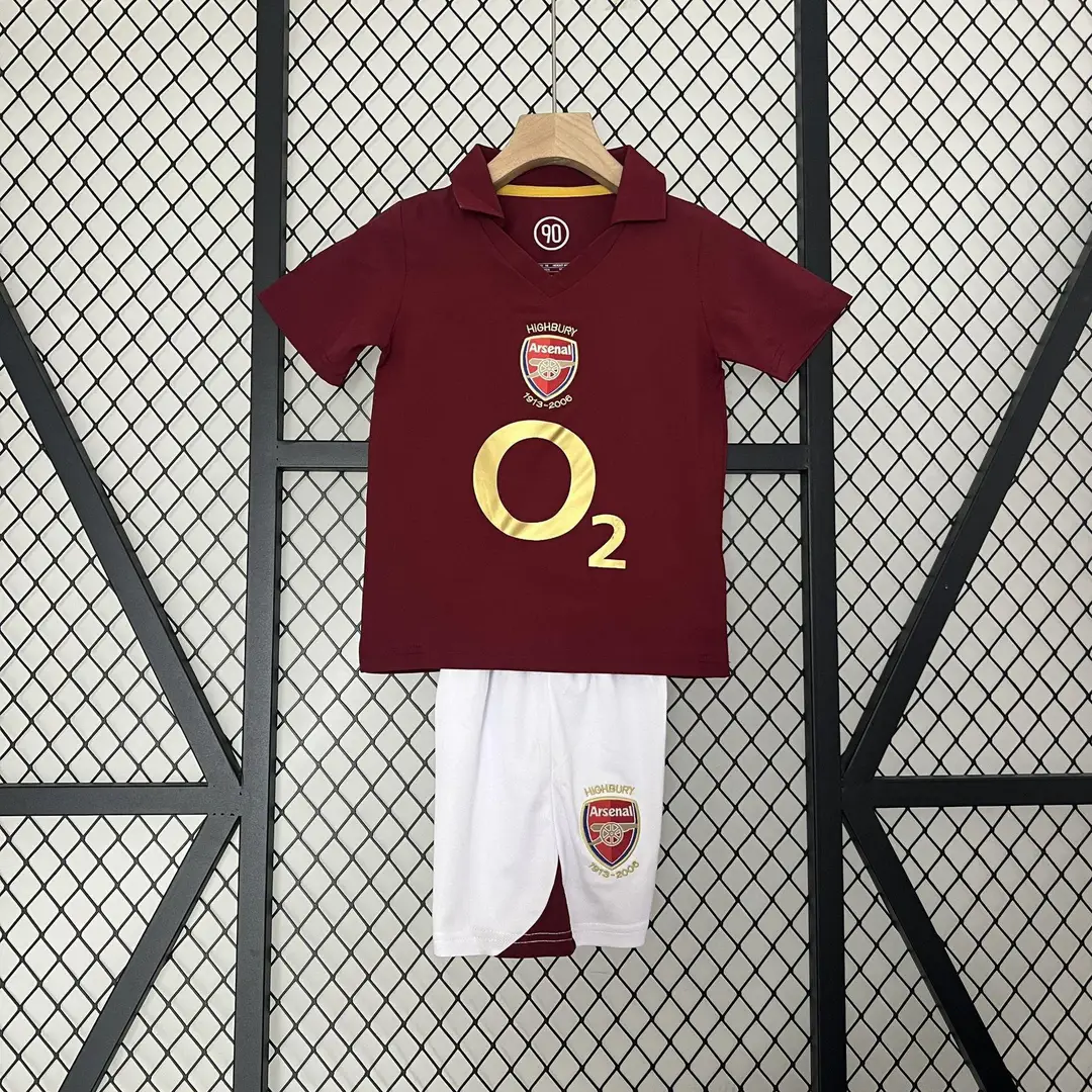 Vintage Football Clothes Children's Wear Brazil Barcelona Santos Man Arsenal Real Madrid AC Short Sleeve suit Club Jersey