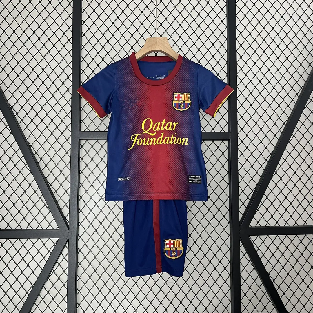 Vintage Football Clothes Children's Wear Brazil Barcelona Santos Man Arsenal Real Madrid AC Short Sleeve suit Club Jersey