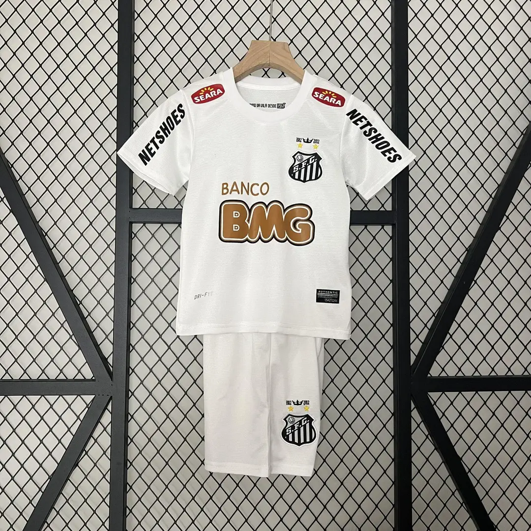 Vintage Football Clothes Children's Wear Brazil Barcelona Santos Man Arsenal Real Madrid AC Short Sleeve suit Club Jersey