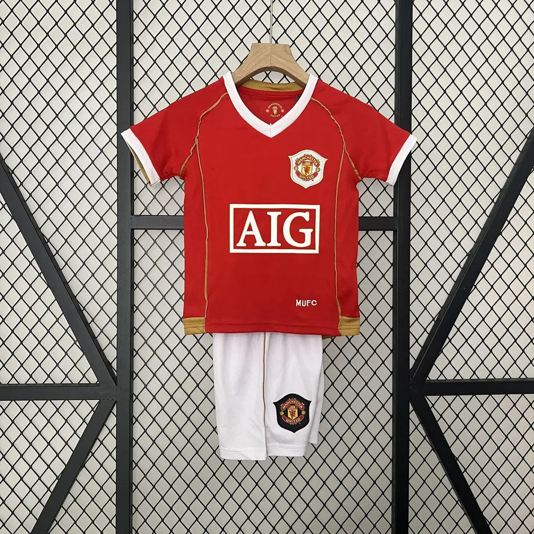 Vintage Football Clothes Children's Wear Brazil Barcelona Santos Man Arsenal Real Madrid AC Short Sleeve suit Club Jersey