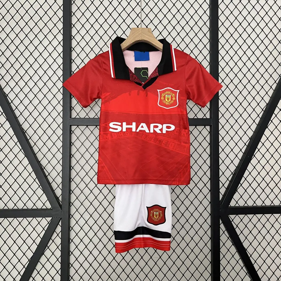 Vintage Football Clothes Children's Wear Brazil Barcelona Santos Man Arsenal Real Madrid AC Short Sleeve suit Club Jersey