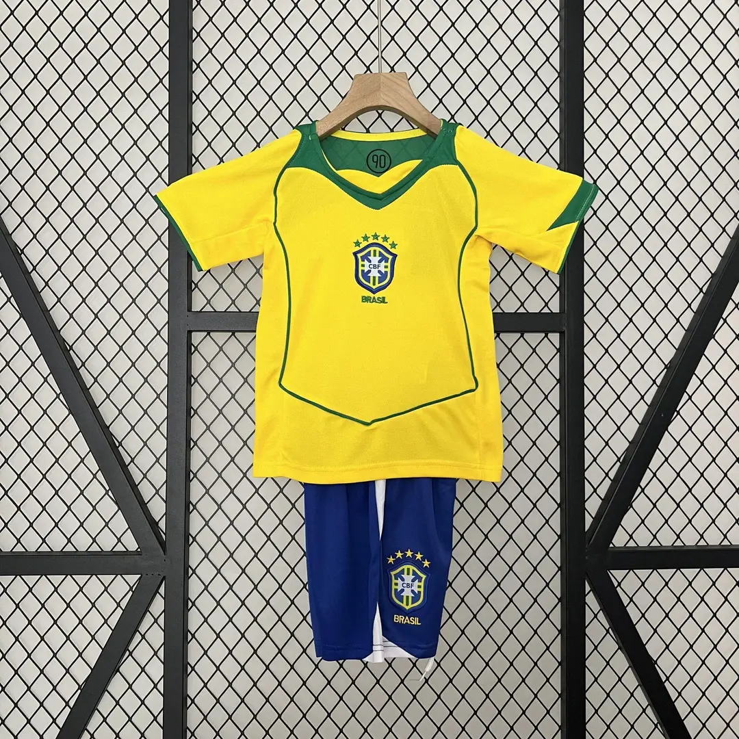 Vintage Football Clothes Children's Wear Brazil Barcelona Santos Man Arsenal Real Madrid AC Short Sleeve suit Club Jersey