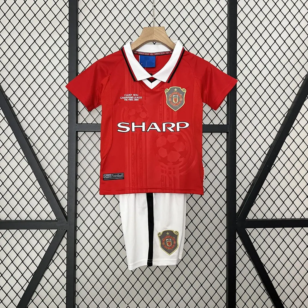 Vintage Football Clothes Children's Wear Brazil Barcelona Santos Man Arsenal Real Madrid AC Short Sleeve suit Club Jersey