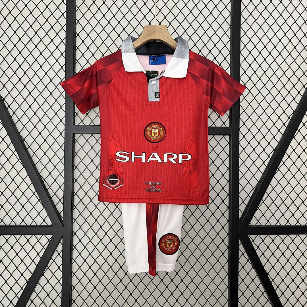 Vintage Football Clothes Children's Wear Brazil Barcelona Santos Man Arsenal Real Madrid AC Short Sleeve suit Club Jersey