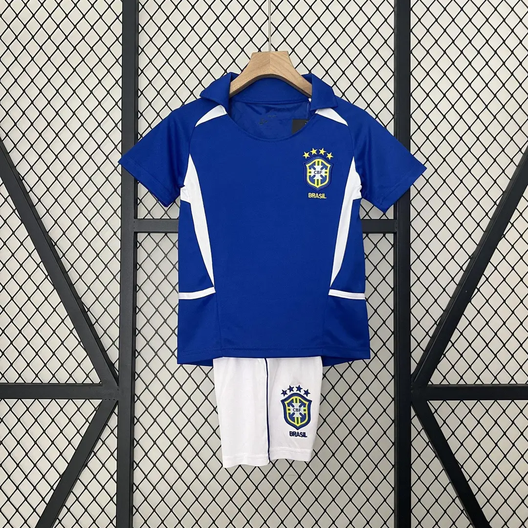 Vintage Football Clothes Children's Wear Brazil Barcelona Santos Man Arsenal Real Madrid AC Short Sleeve suit Club Jersey