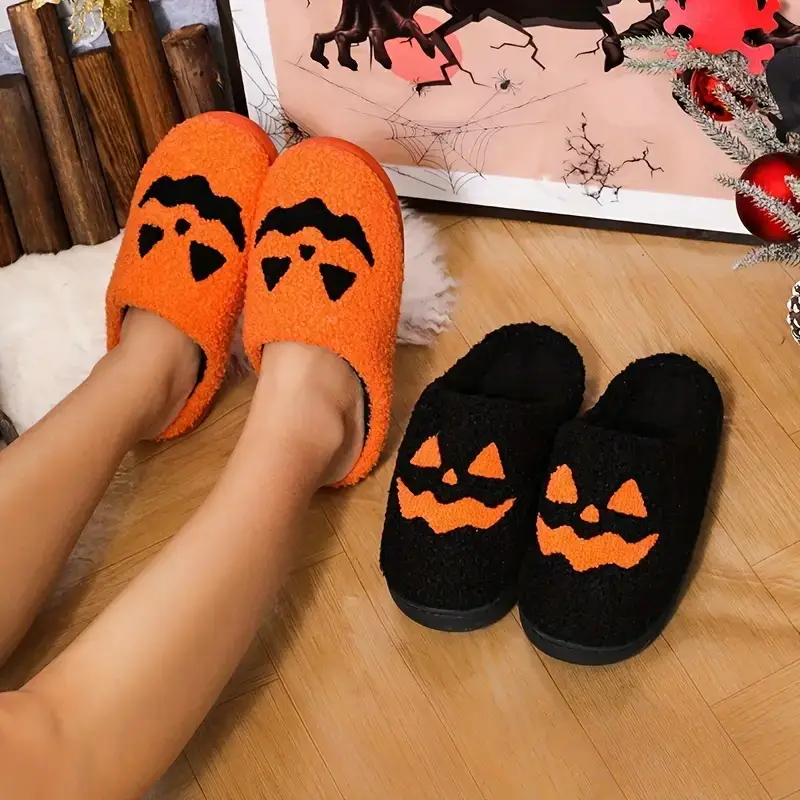Cross-border e-commerce pumpkin Korean autumn and winter men and women couples cotton slippers home indoor cute thick-soled cartoon non-slip