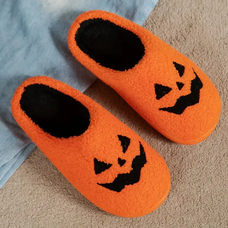 Cross-border e-commerce pumpkin Korean autumn and winter men and women couples cotton slippers home indoor cute thick-soled cartoon non-slip