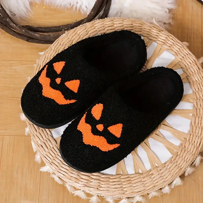 Cross-border e-commerce pumpkin Korean autumn and winter men and women couples cotton slippers home indoor cute thick-soled cartoon non-slip