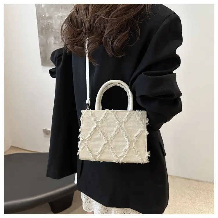 2025 Trendy White Square Satchel Bag with Detachable Strap — feature 9