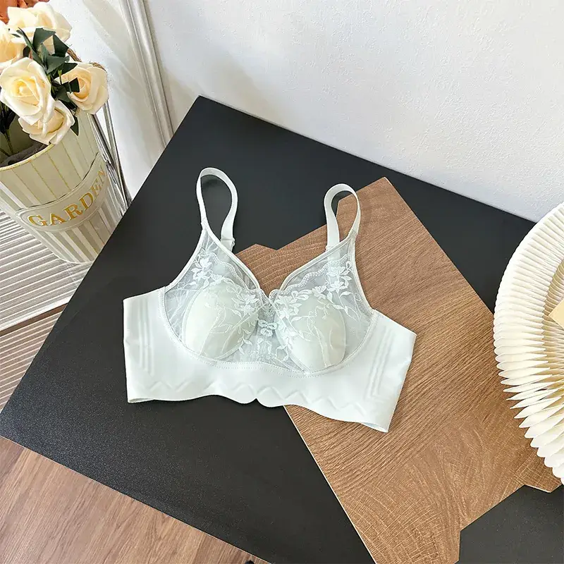 Ultra-Thin Lace Cup Underwear Women's Rabbit Ears Crystal Cup