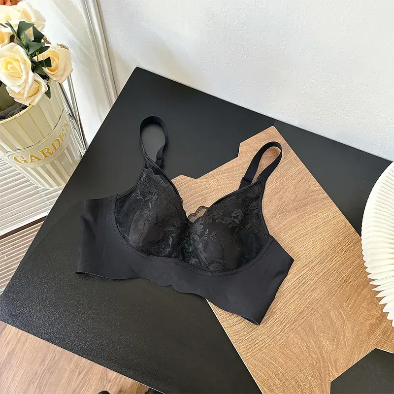 Ultra-Thin Lace Cup Underwear Women's Rabbit Ears Crystal Cup
