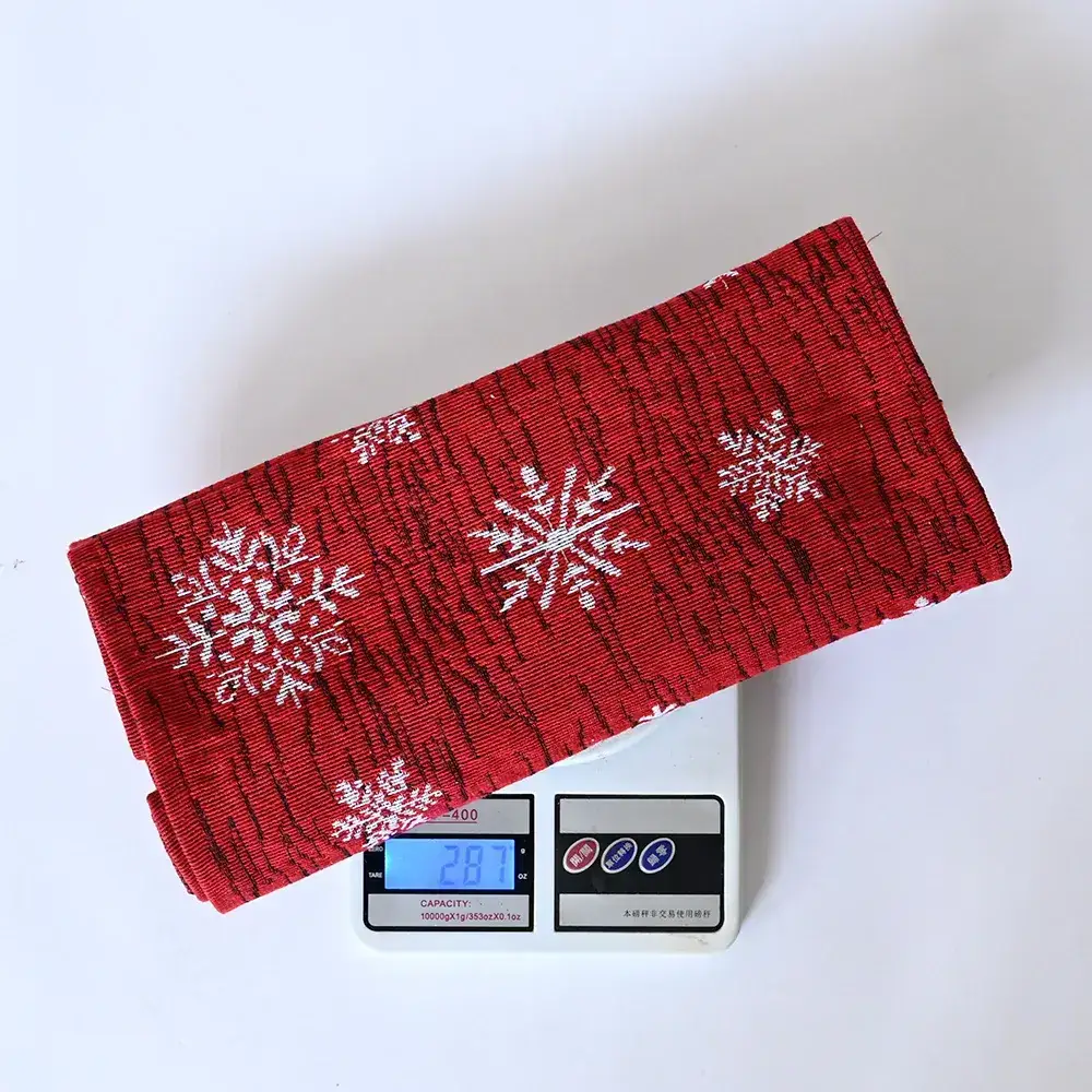 Christmas Table Runner Red Snowman Embroidered 33x178cm