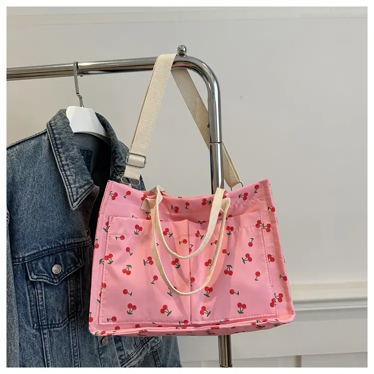 Japanese Ins Niche Design Large Capacity Student Women's Shoulder Hand Bag Mends Bag Canvas Tote Bag - Image 3