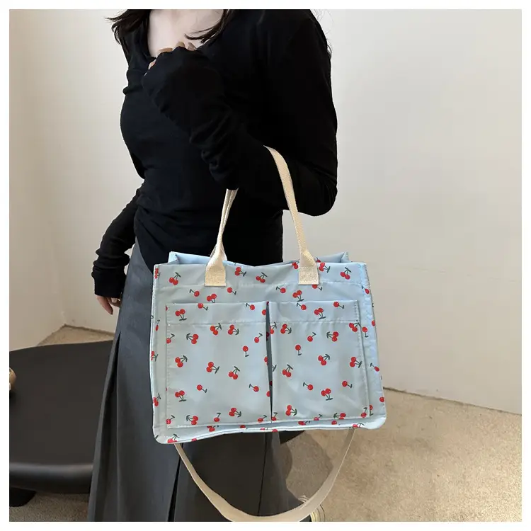 Japanese Ins Niche Design Large Capacity Student Women's Shoulder Hand Bag Mends Bag Canvas Tote Bag - Image 6