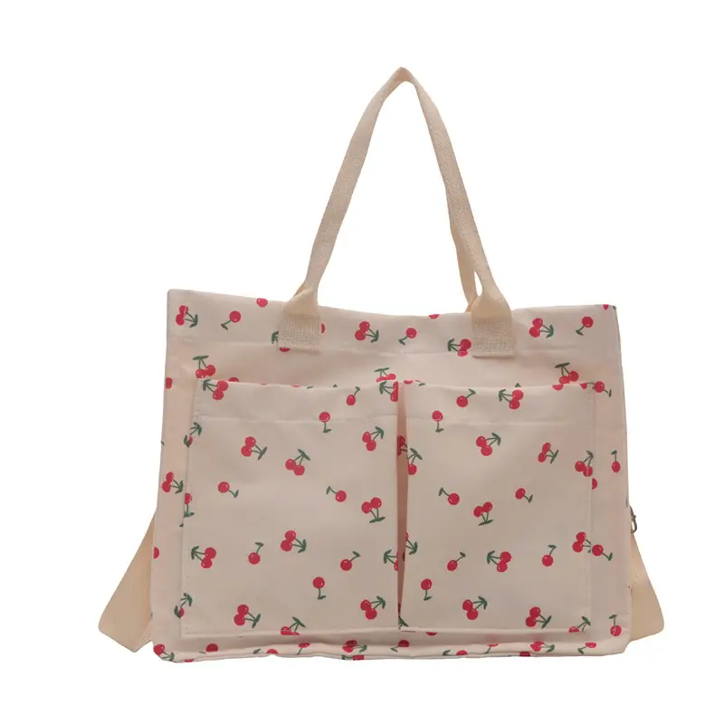 Japanese Ins Niche Design Large Capacity Student Women's Shoulder Hand Bag Mends Bag Canvas Tote Bag - Image 8