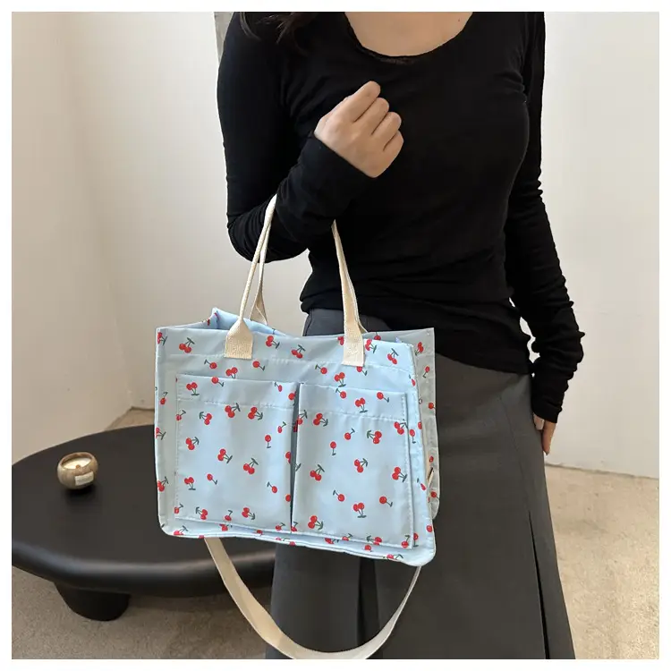 Japanese Ins Niche Design Large Capacity Student Women's Shoulder Hand Bag Mends Bag Canvas Tote Bag — feature 13