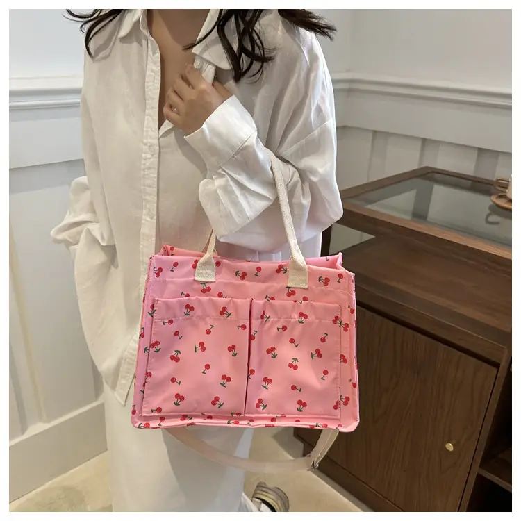 Japanese Ins Niche Design Large Capacity Student Women's Shoulder Hand Bag Mends Bag Canvas Tote Bag — feature 17