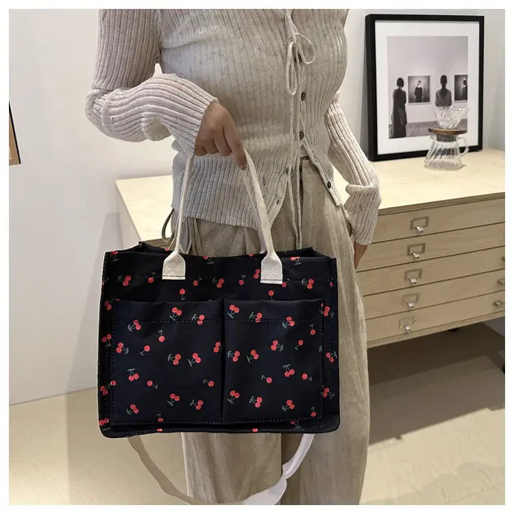 Japanese Ins Niche Design Large Capacity Student Women's Shoulder Hand Bag Mends Bag Canvas Tote Bag — feature 20