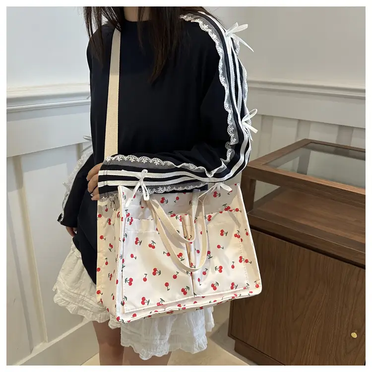 Japanese Ins Niche Design Large Capacity Student Women's Shoulder Hand Bag Mends Bag Canvas Tote Bag — feature 22
