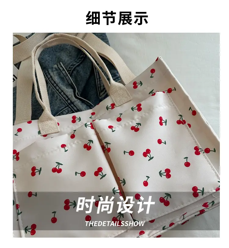 Japanese Ins Niche Design Large Capacity Student Women's Shoulder Hand Bag Mends Bag Canvas Tote Bag — feature 4