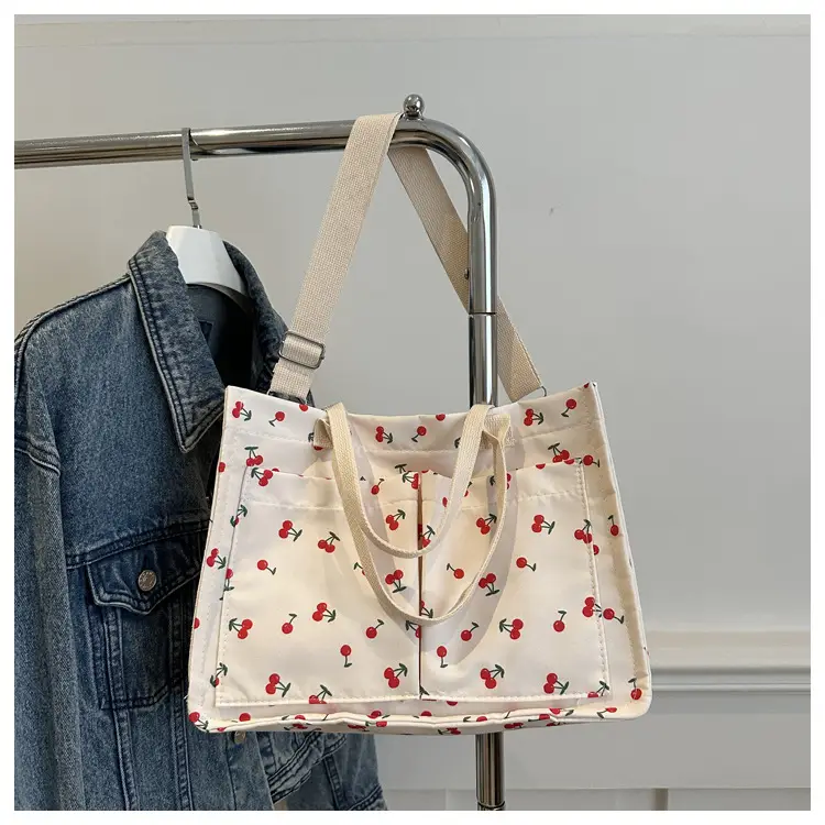 Japanese Ins Niche Design Large Capacity Student Women's Shoulder Hand Bag Mends Bag Canvas Tote Bag - Image 2