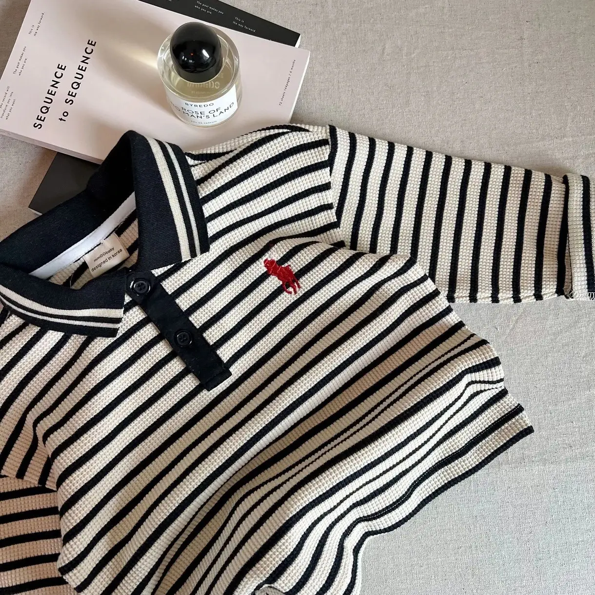 Ningli Boys Long Sleeve T-Shirt White Black K-Style Print