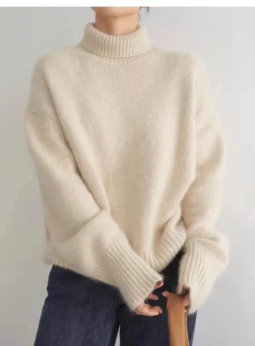 European Sweater 2025 Autumn and Winter New High Collar Loose Versatile Knitted Pullover Lazy Style Inner Wear Outer Bottoming Shirt — feature 10